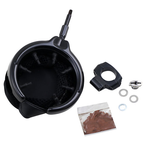 Kuryakyn - Kuryakyn Universal Drink Holder Basket Style for 1in. Handlebars - Gloss Black with Mesh Basket - 1729