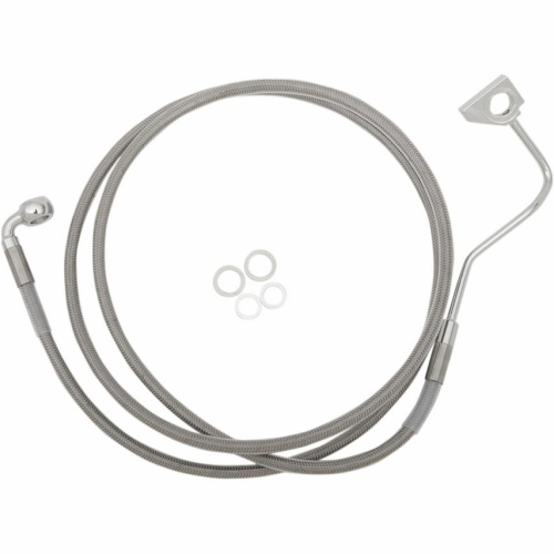 Drag Specialties - Drag Specialties Extended Stainless Steel Front Brake Line Kit - Clear Coated - 66.5in. (+2in.) - 1741-4498