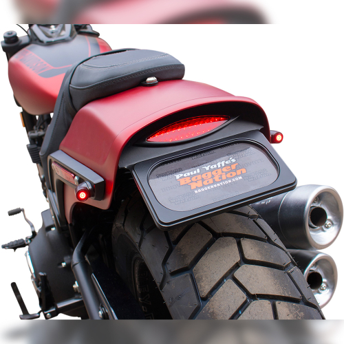 Paul Yaffe Originals - Paul Yaffe Originals License Plate Relocation Frame with Taillight - with Lighting Bullets Lights - PYO:LPF-M8FB-LB-SB