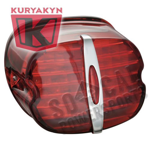 Kuryakyn - Kuryakyn Deluxe Panacea Taillight Lens with Tag Light Window - Red - 5420