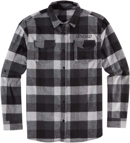 Icon - Icon Feller Flannel Long-Sleeve Shirt - 3040-2889 - Black/Gray - 3XL