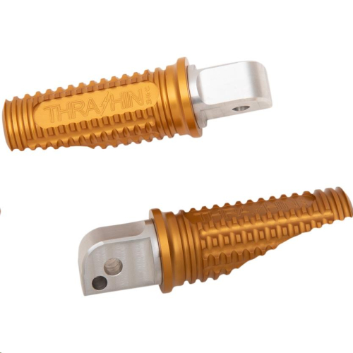 Thrashin Supply Company - Thrashin Supply Company Burnout Passenger Footpegs - Gold Anodized - TSC-2017-5-SR
