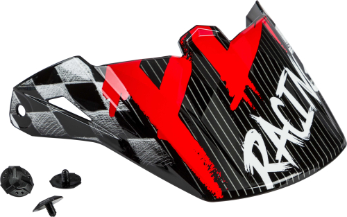 Fly Racing - Fly Racing Visor for Kinetic Sketch Youth Helmets - Red/Black/Gray - 73-88179