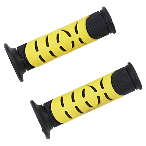 Pro Grip - Pro Grip 719 Dual Density Road Grips Open End - Black/Yellow - 719BKYL