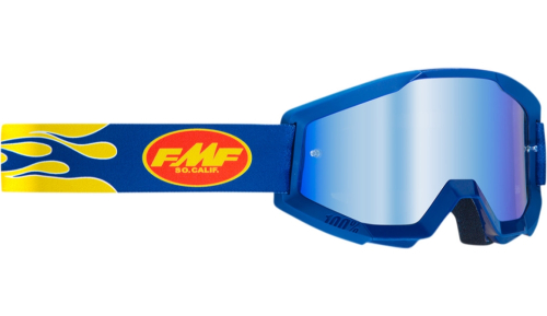 FMF Racing - FMF Racing PowerCore Flame Goggles - F-50400-250-02 - Navy / Blue Mirror Lens - OSFM