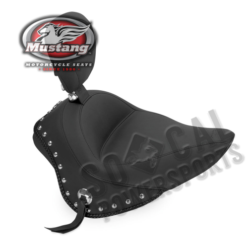 Mustang - Mustang Wide Solo Front Seat with Removable Backrest - Studded - 79740
