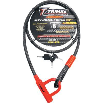 Trimax - Trimax Trimaflex Coiled Lock - 72in. Cable with U Lock - TCU1572