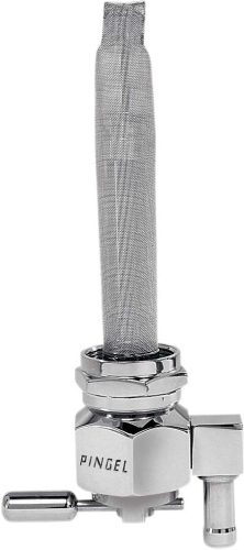 Pingel - Pingel Power-Flo Fuel Valve - 22mm Hex - 180 Deg. Outlet Facing Inward - Smooth - Chrome - 6391-CH