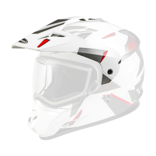 G-Max - G-Max Visor with Screws for GM-11S Ripcord Helmets - White/Grey/Red - G011116