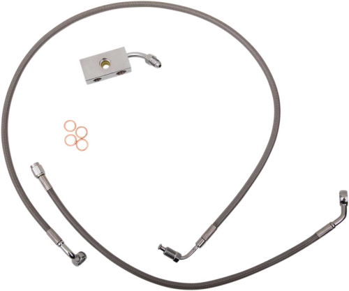LA Choppers - LA Choppers Stainless Steel Brake Line Kit - 15in.-17in. Ape Hangers - LA-8152B16