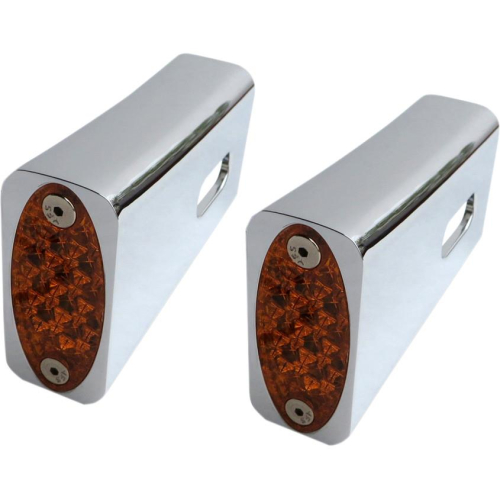 Pro-One Performance - Pro-One Performance Fender Strut LED Marker Lights - Chrome/Amber LEDs - 909108