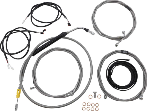 LA Choppers - LA Choppers Complete Plug and Play Cable Kit - Stainless Braided - LA-8056KT3-16