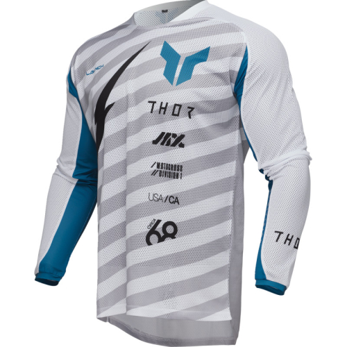 Thor - Thor Launchmode Vented Raid Jersey - 2910-8250 - White/Gray - Small
