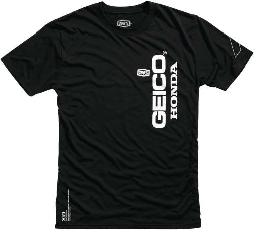 100% - 100% Geico Honda Heretic Tech T-Shirt - 32923-001-12 - Black - Large