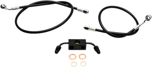 LA Choppers - LA Choppers Black Vinyl-Coated Stainless Steel Brake Line Kit - 12-14in. Ape Hangers - LA-8231B13B