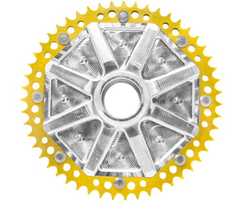 Alloy Art - Alloy Art Universal Cush Drive Chain Conversion Systems  with Machined Carrier - 53T - Gold - G2UCC53-32