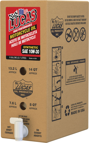 Lucas Oil - Lucas Oil High-Performance Synthetic Motorcycle Engine Oil - 10W30 - 6 gal. - 18039
