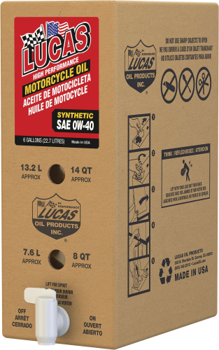Lucas Oil - Lucas Oil High-Performance Synthetic Motorcycle Engine Oil - 40W - 6gal. - 18036