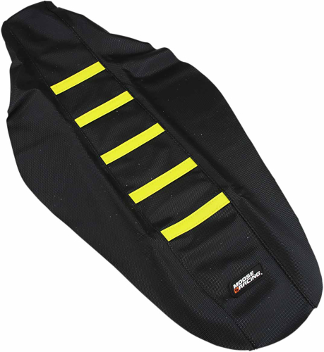 Moose Racing - Moose Racing Ribbed Seat Cover - Black/Yellow Ribbed - RMZ45018-335