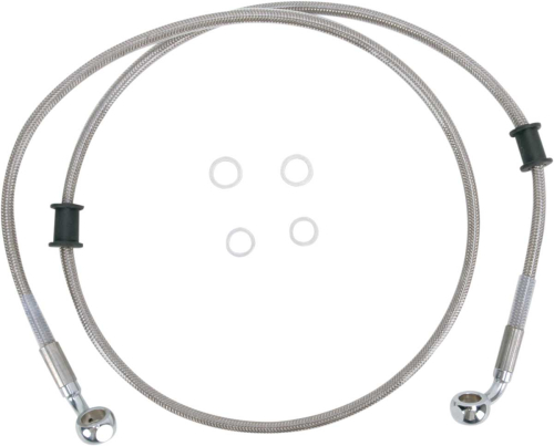 Drag Specialties - Drag Specialties Standard Length Front Stainless Steel Brake Line Kit - Clear - 660323