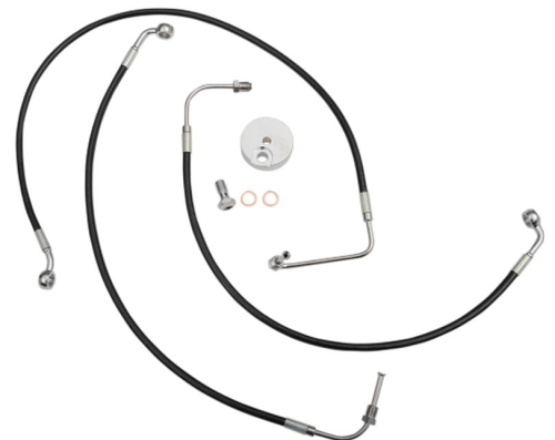 LA Choppers - LA Choppers Black Vinyl-Coated Stainless Steel Brake Line Kit - 18-20in. Ape Hangers - LA-8011B19B