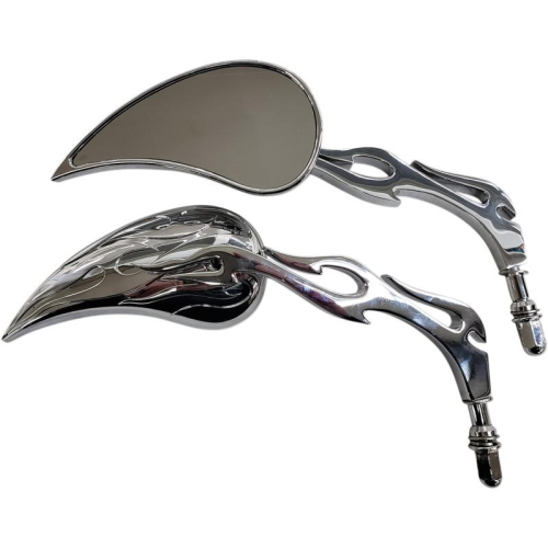 Rivco Products - Rivco Products Flame Billet Mirrors - Chrome - MV320