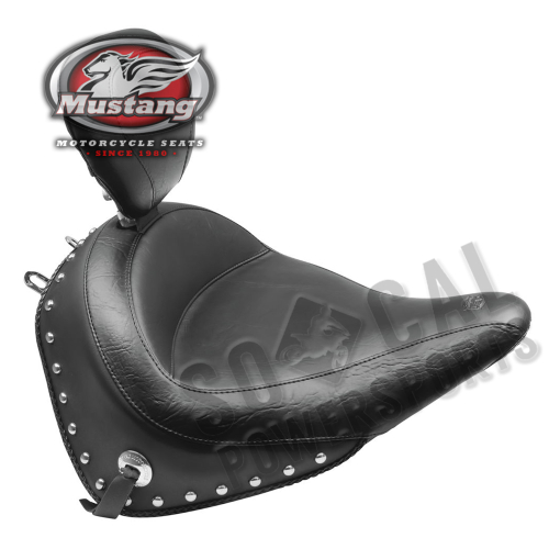 Mustang - Mustang Wide Solo Seat with Removable Backrest - Studded - 79915