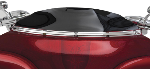 Arlen Ness - Arlen Ness Beveled Billet Windshield Trim - Chrome - 03-689