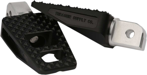 Thrashin Supply Company - Thrashin Supply Company P-54 Extra Grip Passenger Footpegs - Black Anodized - TSC-2027-1