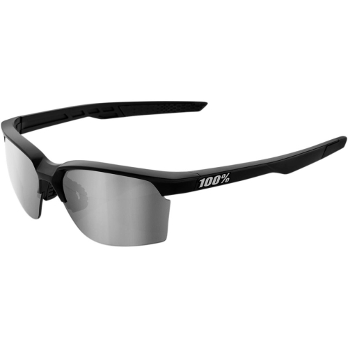 100% - 100% Sportcoupe Sunglasses - 61020-019-76 - Black / Silver Mirror Lens - OSFM