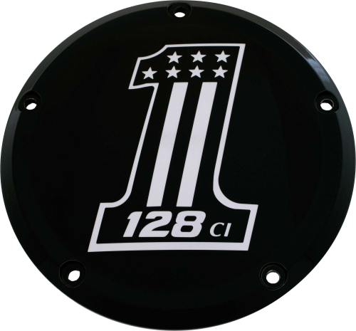 Custom Engraving LTD - Custom Engraving LTD Displacement Derby Cover - 128 Cubic Inch - Black - 128-14-46BG