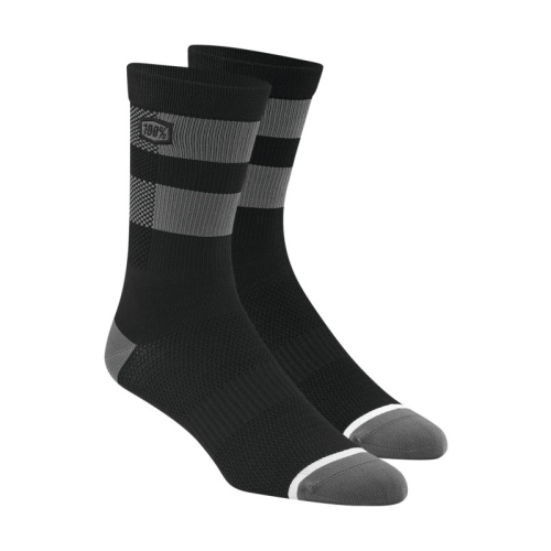 100% - 100% Flow Socks - 20049-00003 - Black/Gray - Lg-XL