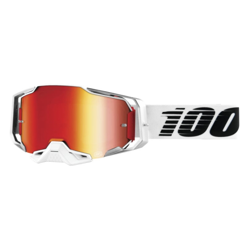 100% - 100% Armega Lightsaber Goggles - 50005-00002 - Lightsaber/White/Black / Red Mirror Lens - OSFM