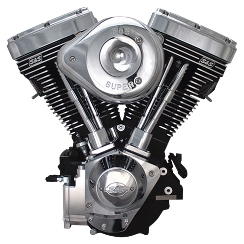 S&S Cycle - S&S Cycle V124 Complete Engine - Wrinkle Black/Chrome - 31-9885