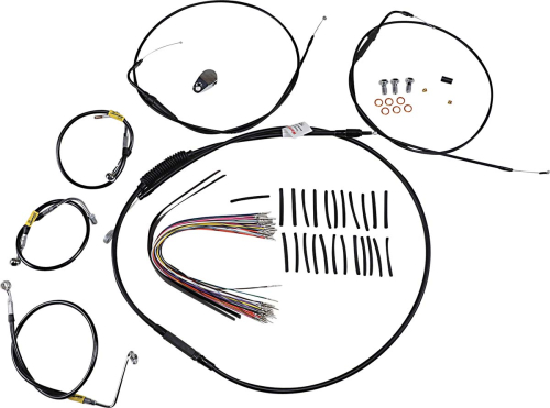Burly Brand - Burly Brand Extended Cable/Brake Line Kit for 13in. Ape Handlebars - Black - B30-1290