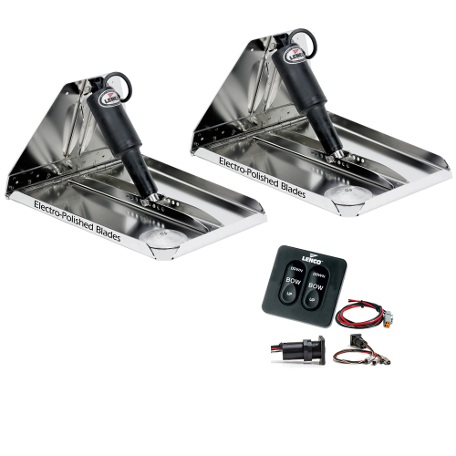 Lenco Marine - Lenco 16" x 12" Heavy Duty Performance Trim Tab Kit w/Standard Tactile Switch Kit 12V