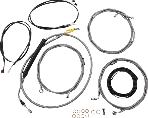 LA Choppers - LA Choppers Complete Plug and Play Cable Kit - ABS - Stainless - LA-8058KT3-08