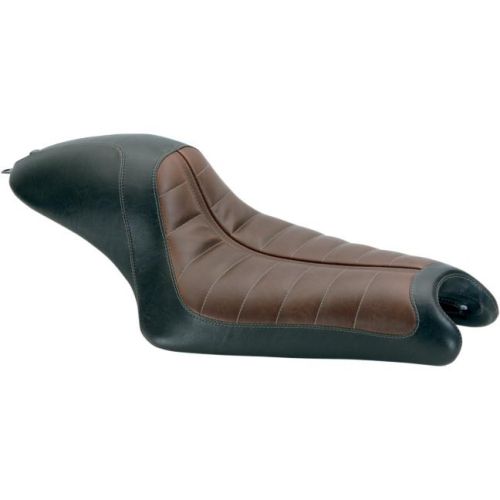 RSD - RSD Cafe Enzo Seat - Black Distressed Vinyl - Distressed Brown Raised Detailing - 76914