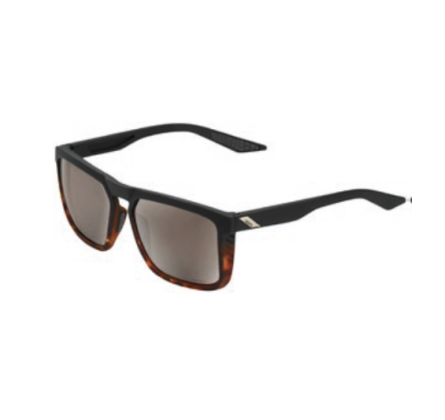 100% - 100% Renshaw Sunglasses - 60021-00004 - Soft Tack Black/Havana Fade / Hiper Silver Mirror - OSFM