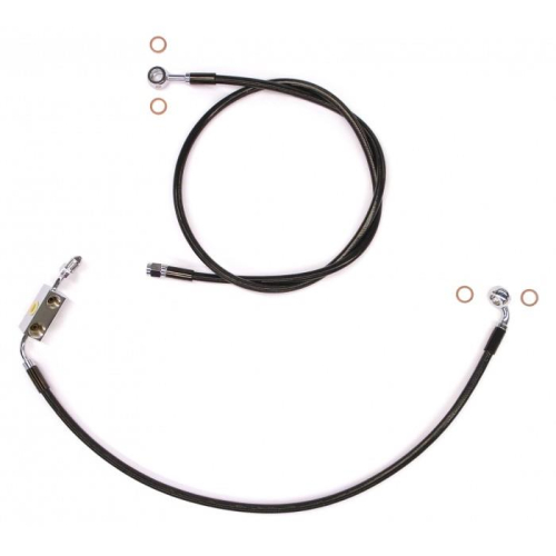 Magnum - Magnum Black Coated XR Stainless Front Brakeline Kit - 17in. Upper Brake Length - SBC132617