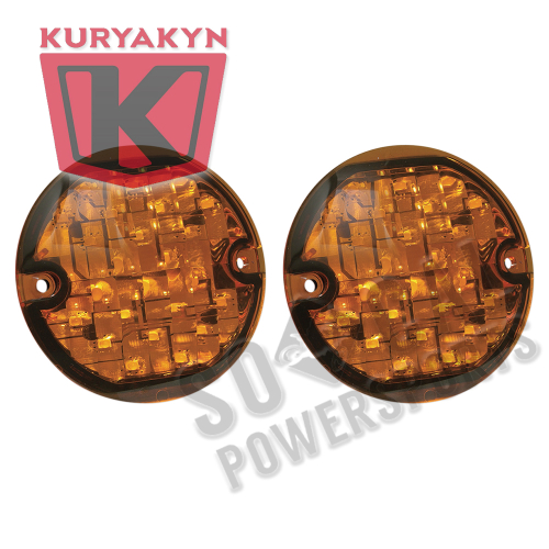 Kuryakyn - Kuryakyn LED Front Turn Signal Inserts - Flat Style - Amber - 5440