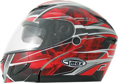 G-Max - G-Max G54S Throttle Graphic Snow Helmet - 2541203  TC-1 - Red/White/Silver - X-Small