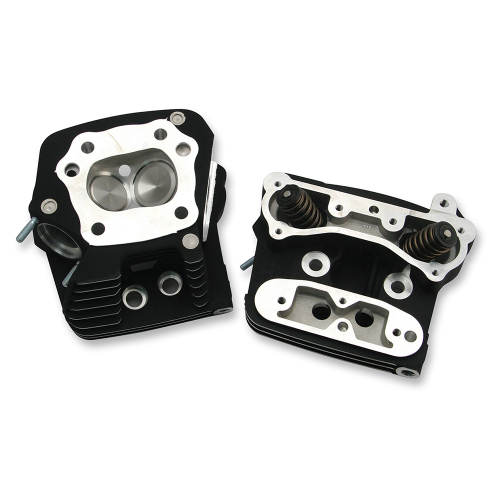 S&S Cycle - S&S Cycle Performance Cylinder Heads for Evolution Big Twin - Black Powder-Coat - 106-6064