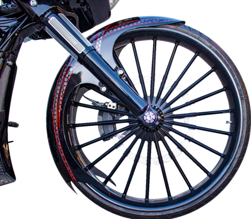 Paul Yaffe Originals - Paul Yaffe Originals Talon Front Fender for 21in. Wheel with Black Adapter - TALON21-14L-B