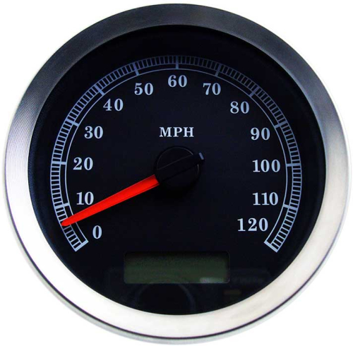 Drag Specialties - Drag Specialties 4in. Programmable Electronic Speedometer - 120 mph - Black Face - 2210-0458