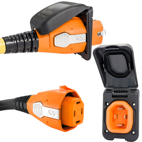SmartPlug - SmartPlug 50 Amp Non Metallic Black Inlet &amp; Plug Combo - Boat &amp; RV