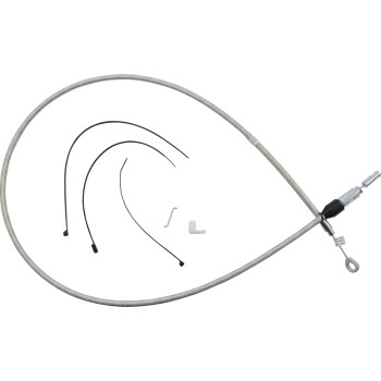 Magnum - Magnum Alternate Length Polished Stainless Quick Connect Braided Upper Clutch Cable - 54in. - 523420HE