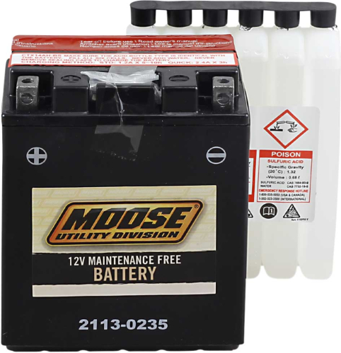 Moose Racing - Moose Racing AGM Maintenance-Free Battery - MTX14AH-BS