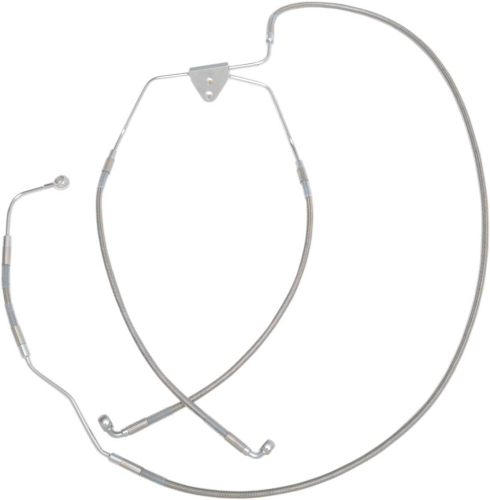 Drag Specialties - Drag Specialties Standard Length Front Stainless Steel Brake Line Kit - Clear - 691183