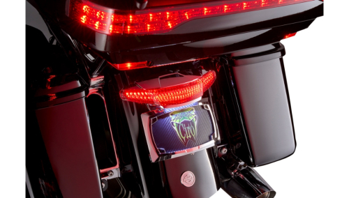 Ciro - Ciro Latitude Lightstrike Taillights with License Plate Holder - Chrome/ Light Smoke - 40453